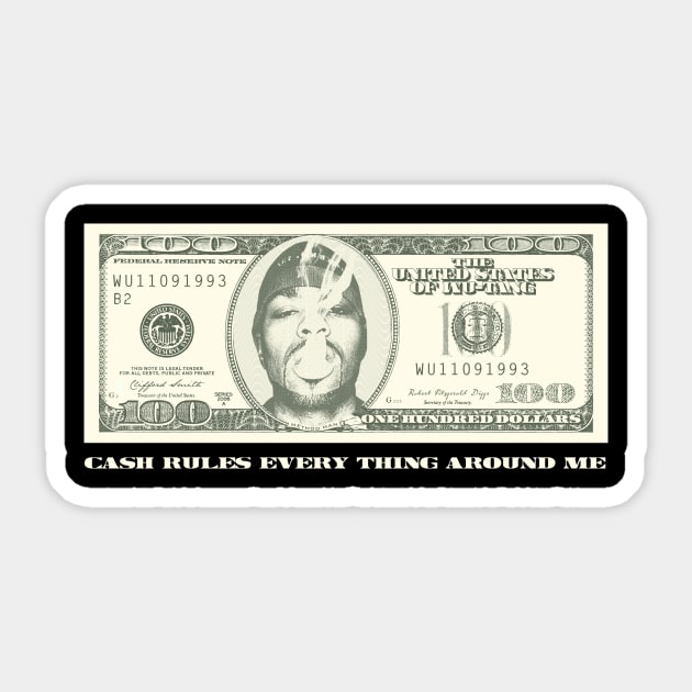 Method Man Cash Rules - 100 Sticker by cl0udy1